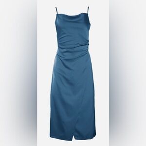 The Latest Scoop Blue Silky Dress